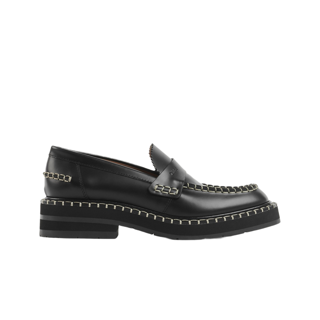 (W) 끌로에 누아 플랫 로퍼 블랙((W) Chloe Noua Flat Loafer Black)
