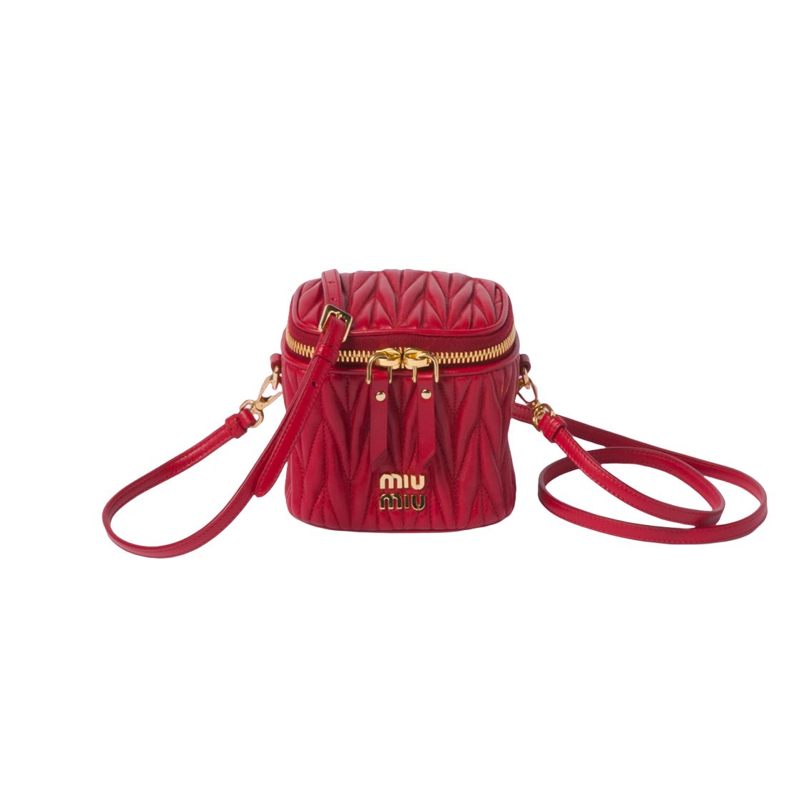 Miu Miu Matelasse Nappa Leather Micro Bag Red 상세 이미지 1