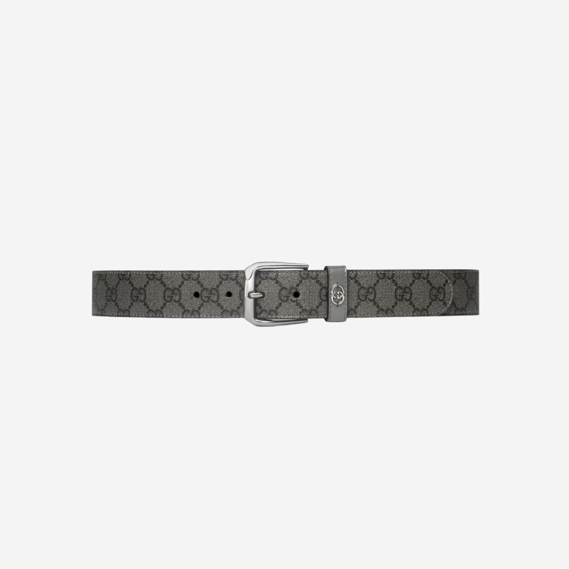 Gucci Belt with Interlocking G Detail Grey Black Supreme 상세 이미지 1