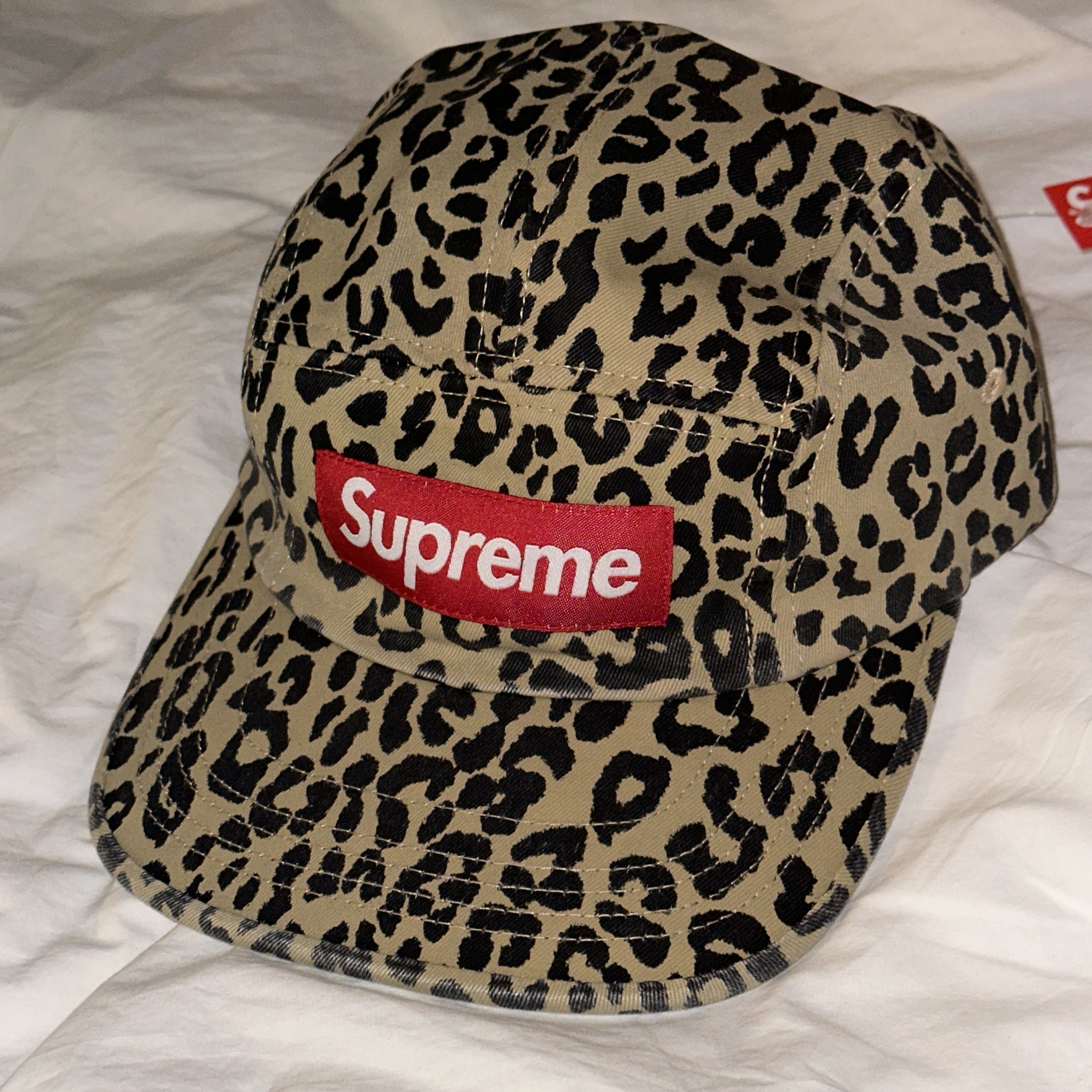 Supreme Washed Chino Twill Camp Cap Leopard - 23FW 착용 스타일 - 1
