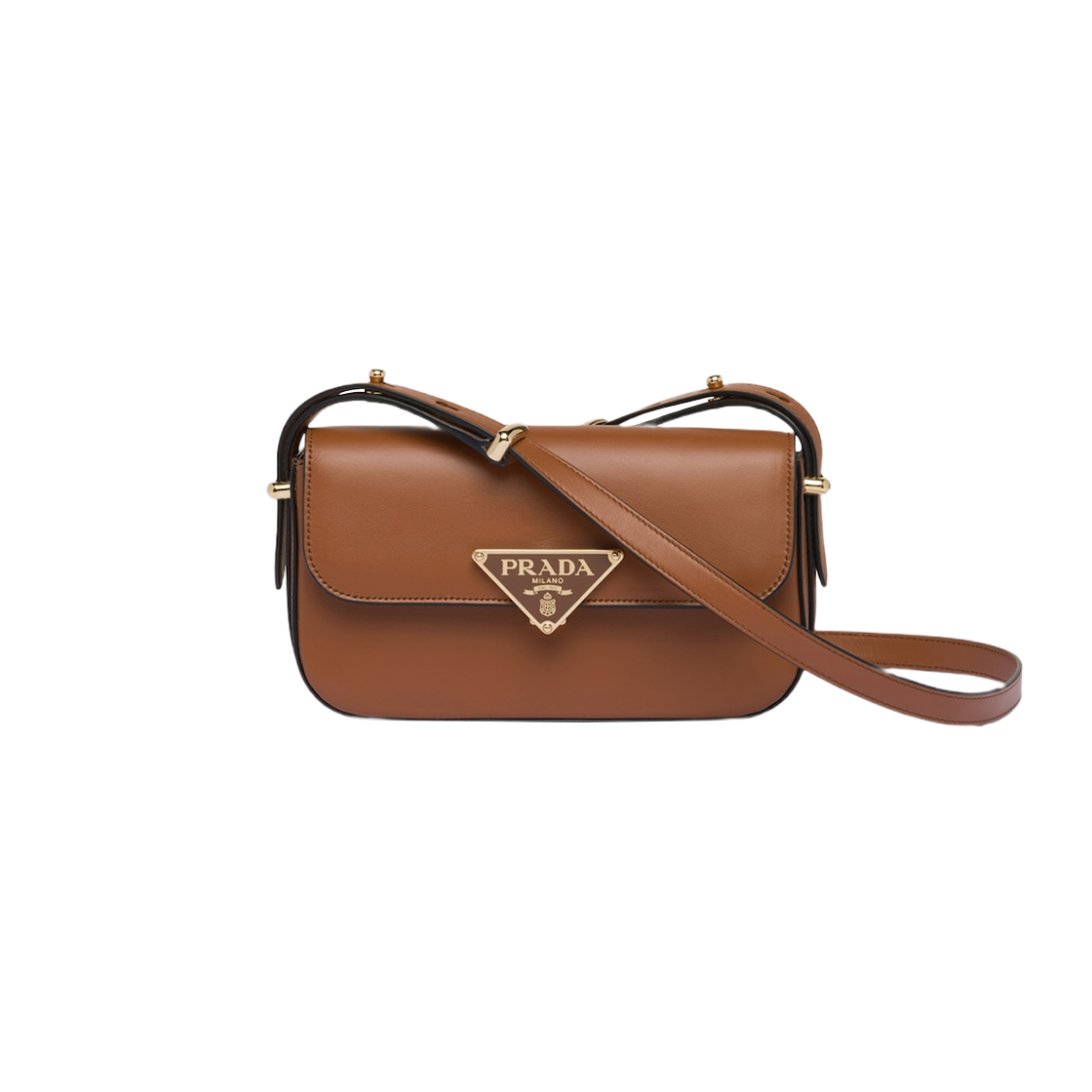 Prada Leather Shoulder Bag Cognac 상세 이미지 1