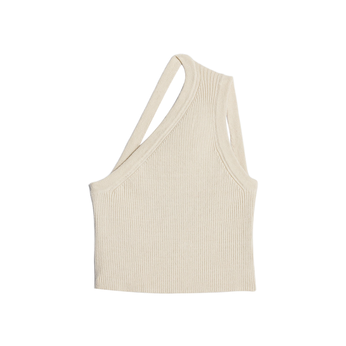 (W) Jacquemus La Maille Ascu Asymmetric Crop Top Light Beige 상세 이미지 1