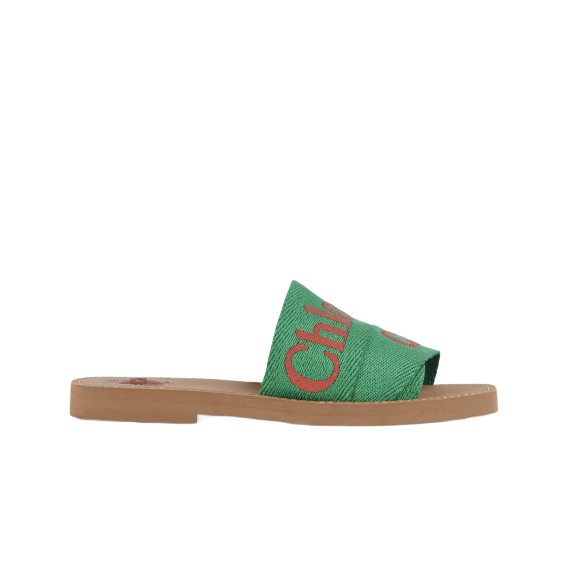 (W) Chloe Woody Flat Mule Green Orange 상세 이미지 1