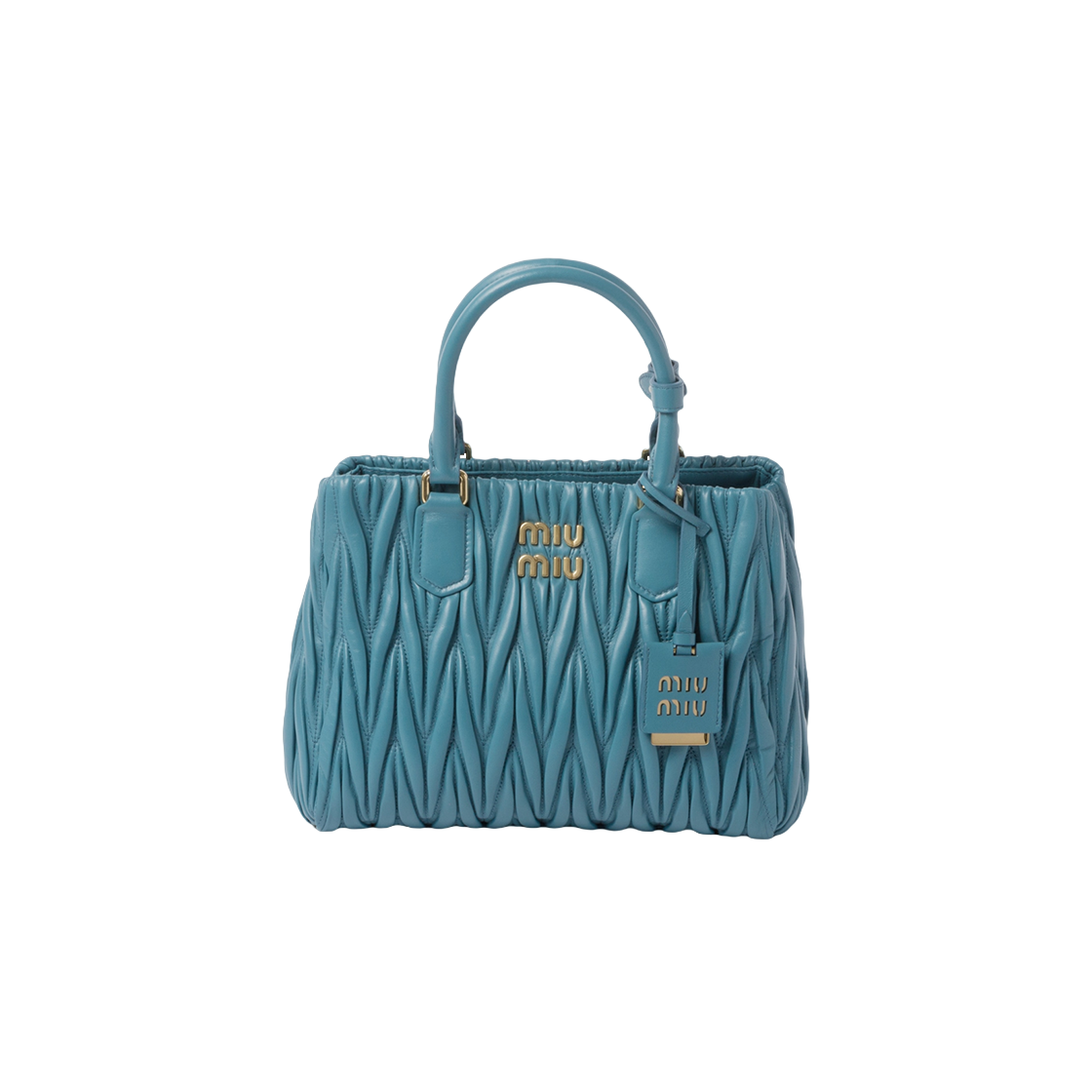 Miu Miu Matelasse Nappa Leather Handbag Marina Blue 상세 이미지 1