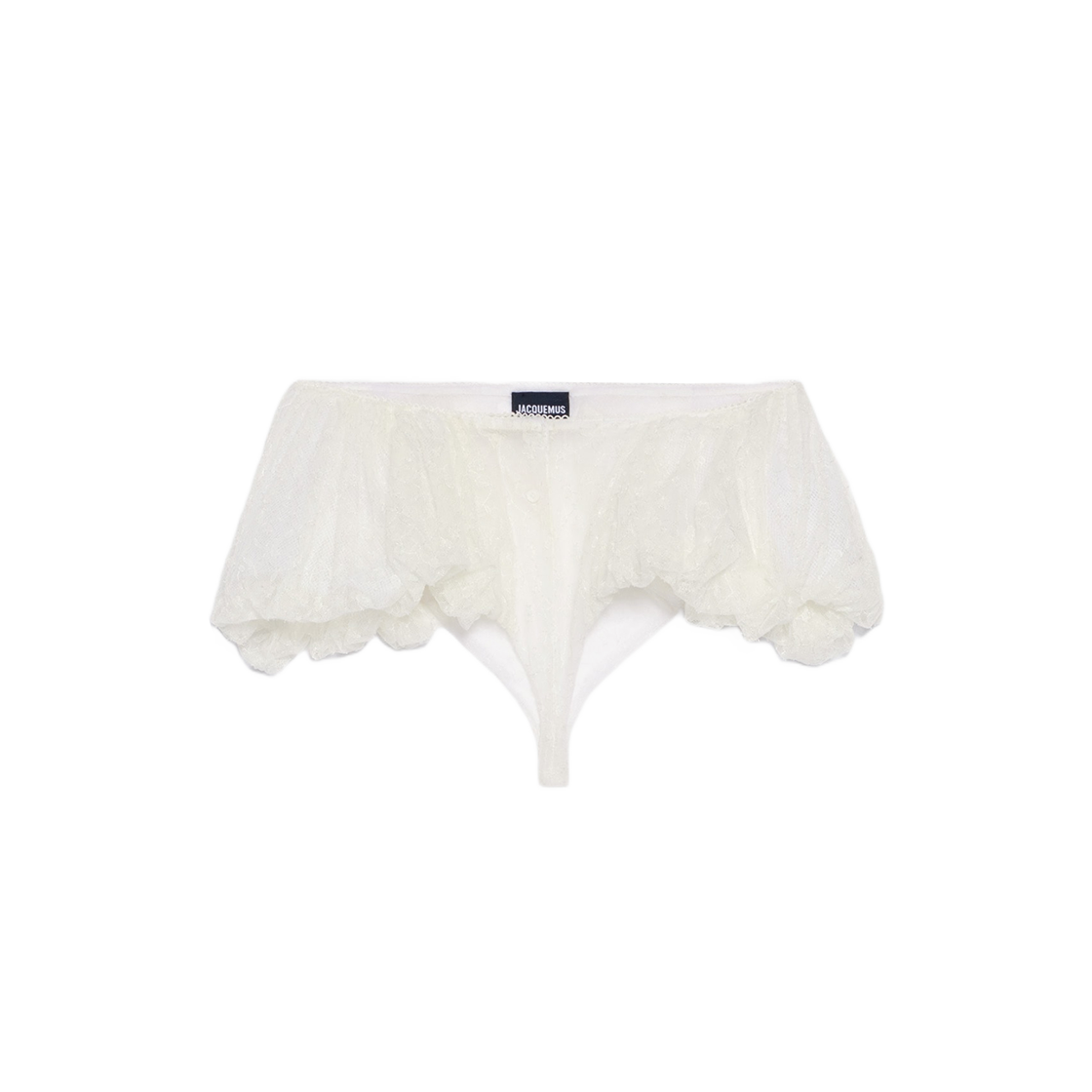 (W) Jacquemus Le Short Chouchou Embroidered Puffy Shorts White 상세 이미지 1