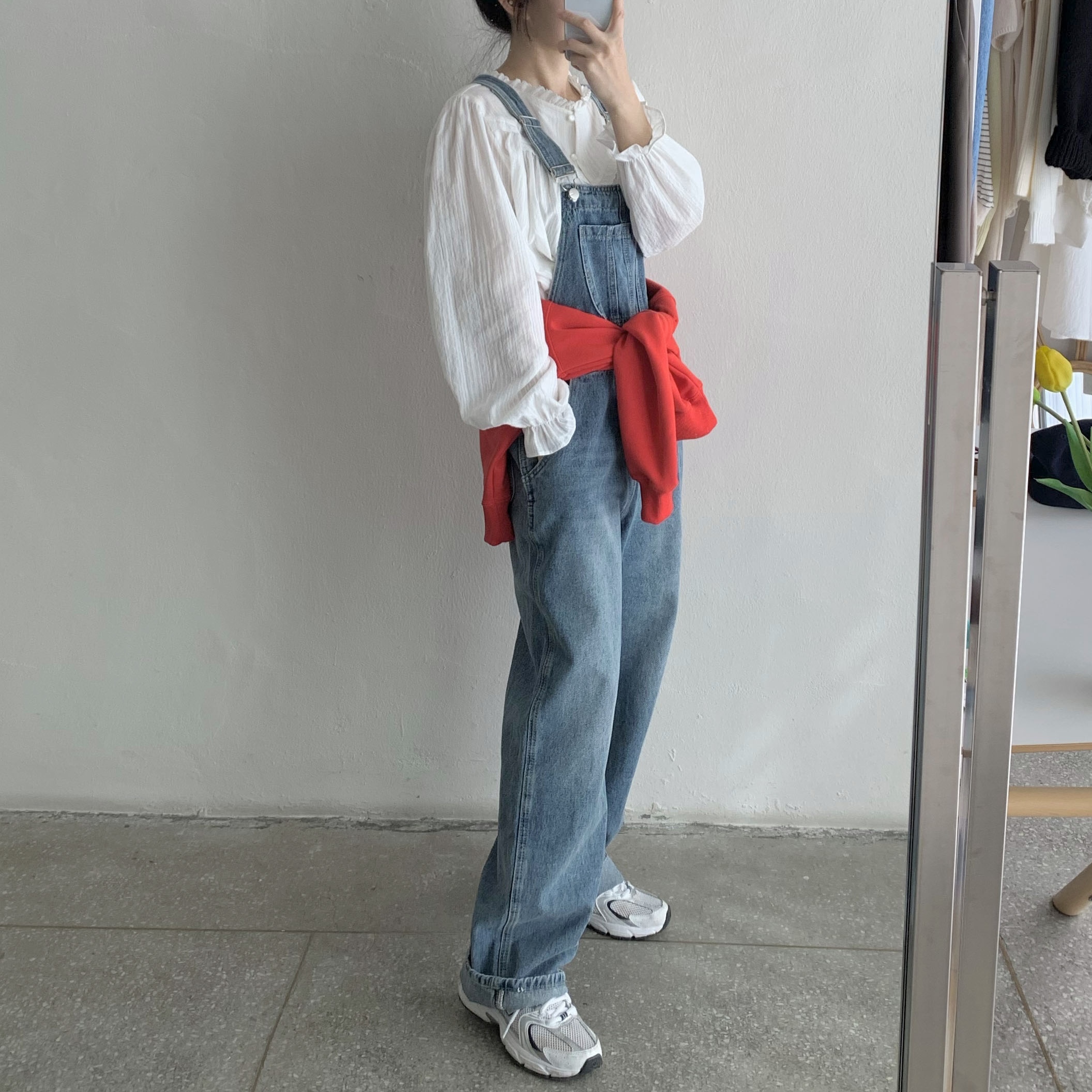 New Balance 530 White Silver 착용 스타일 - 1