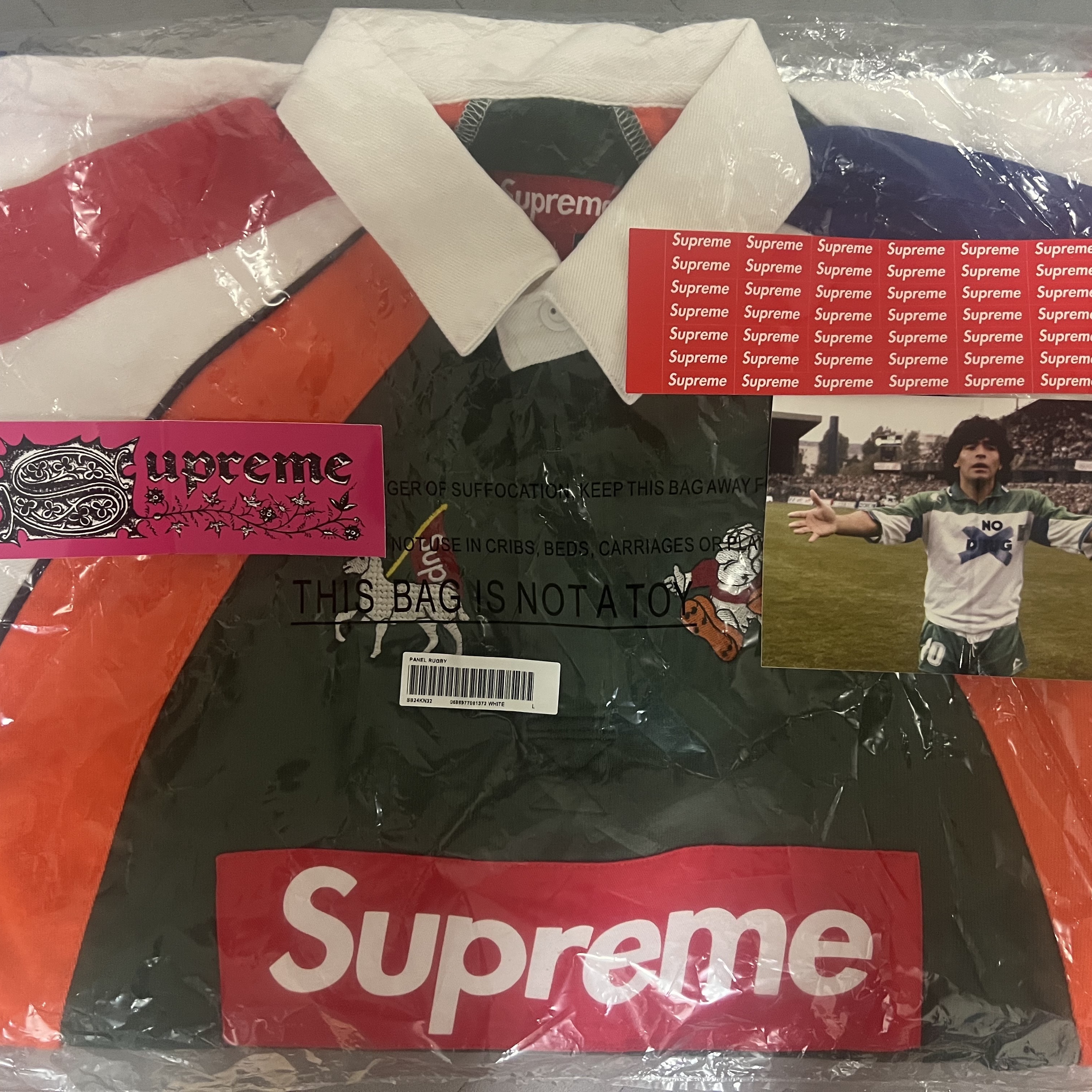 Supreme S/S Rugby Multicolor - 24SS 착용 스타일