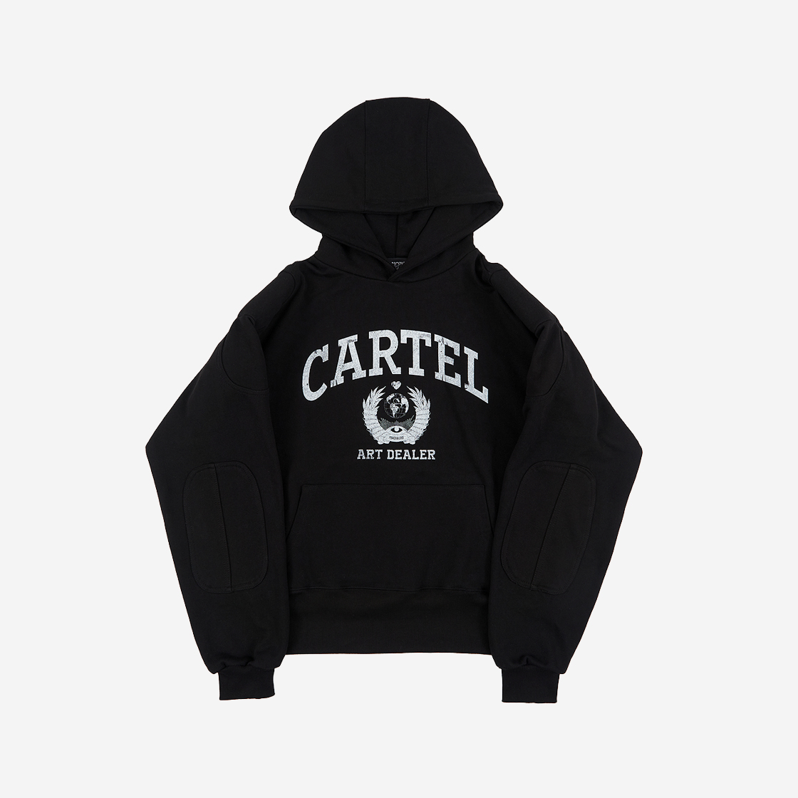 선데이오프클럽 카르텔 숄더 패디드 헤비 테리 후드 블랙(Sundayoffclub Cartel Shoulder Padded Heavy Terry Hoodie Black) - 2