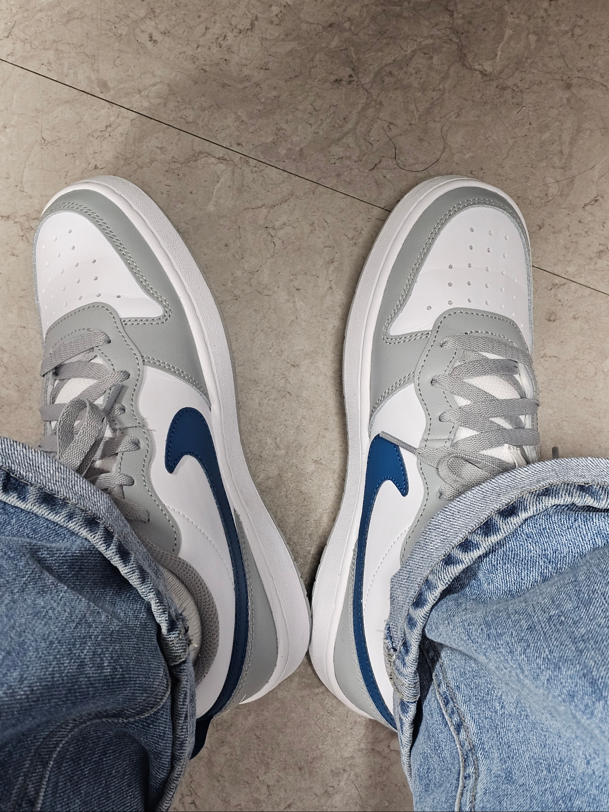 (GS) Nike Court Borough Low 2 Light Smoke Grey 착용 스타일
