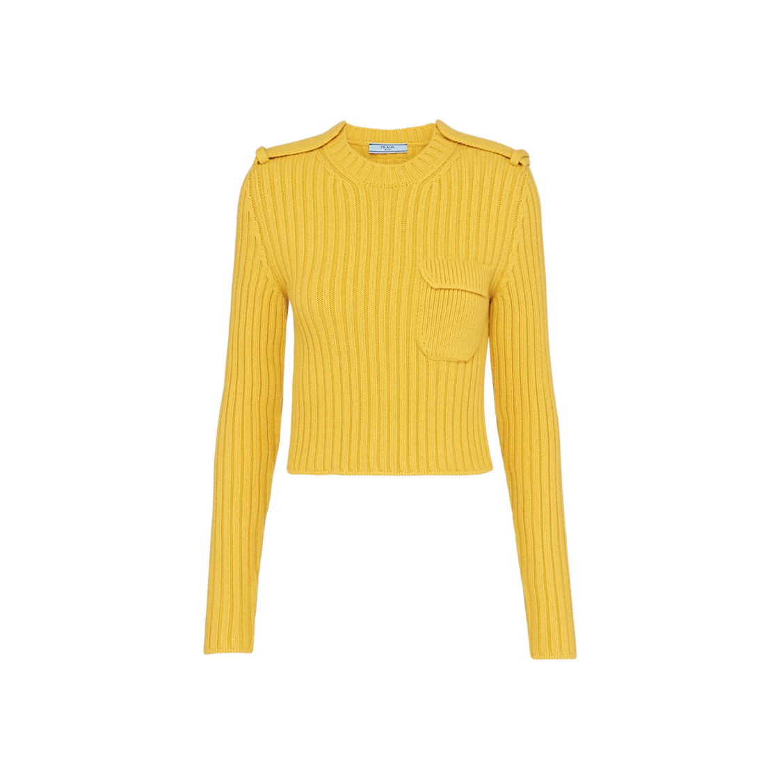 (W) Prada Wool Cashmere Crew-Neck Sweater Yellow 상세 이미지 1