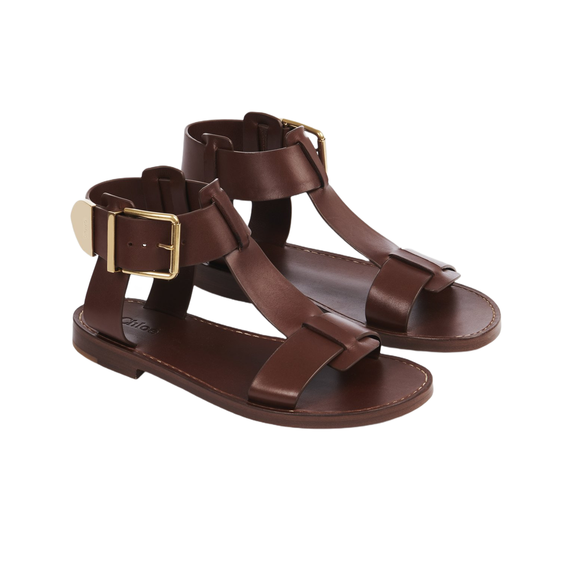 (W) Chloe Rebecca Flat Sandal Brunet Brown 상세 이미지 2