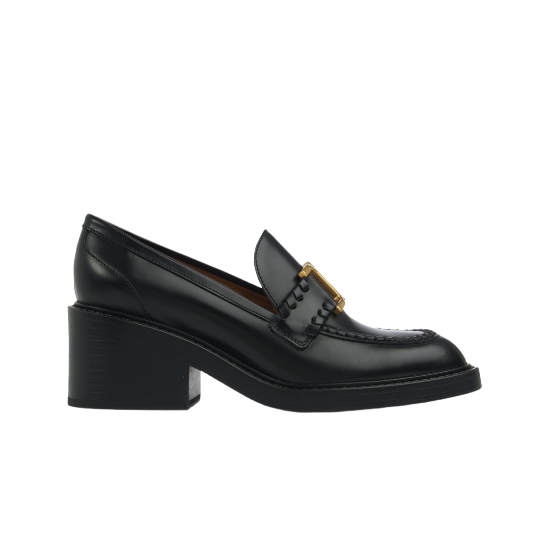 (W) 끌로에 마르씨 힐드 로퍼 블랙((W) Chloe Marcie Heeled Loafer Black)