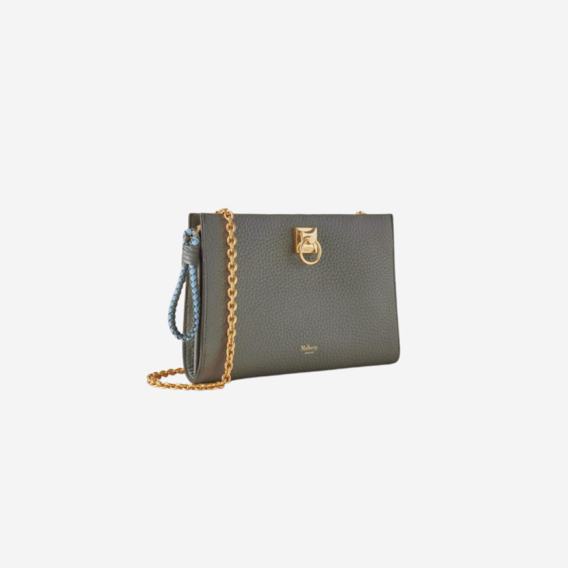 Mulberry Heavy Grain Iris Chain Wallet Charcoal 상세 이미지 2