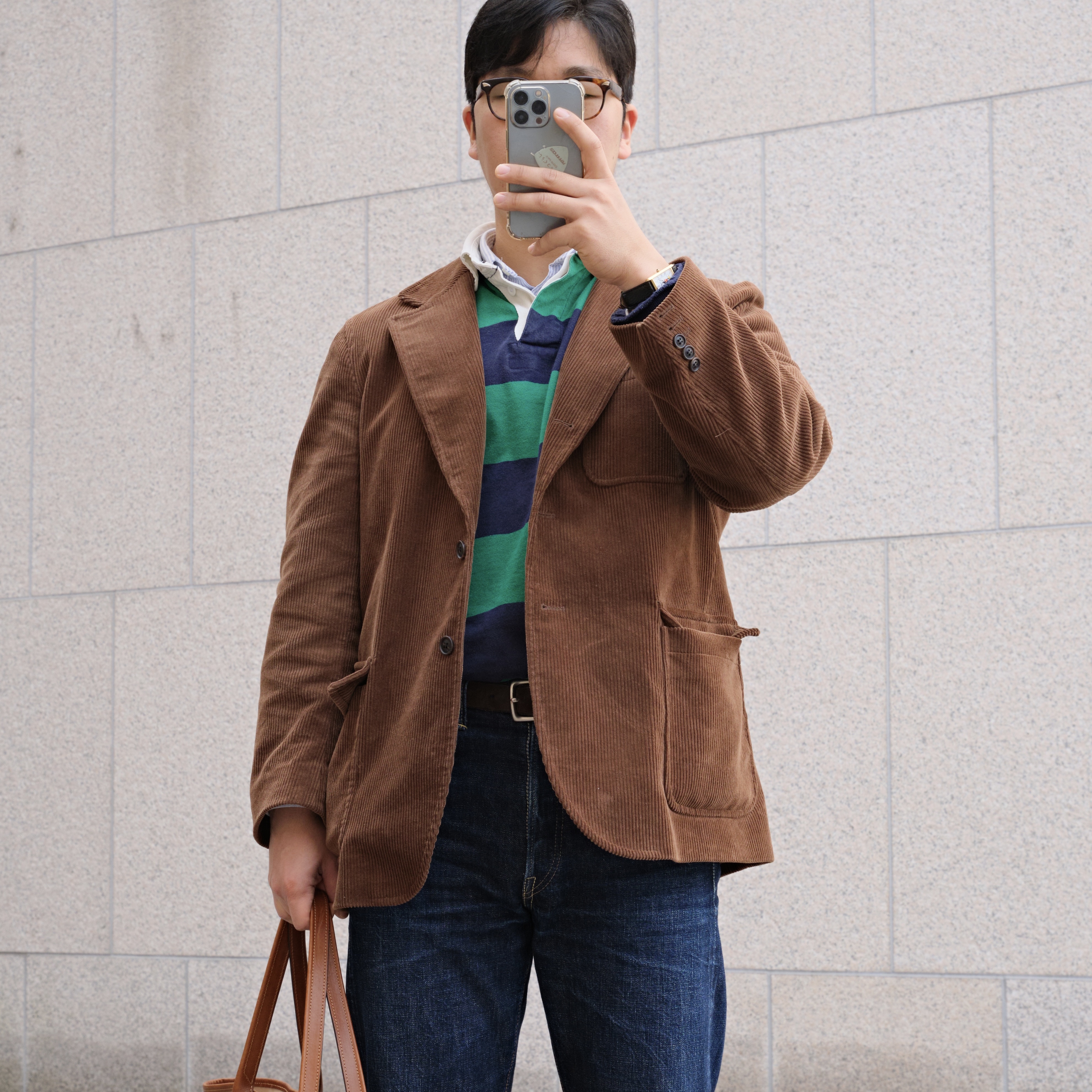 Fullcount 1101W Straight Denim One Wash Indigo Blue 착용 스타일 - 5