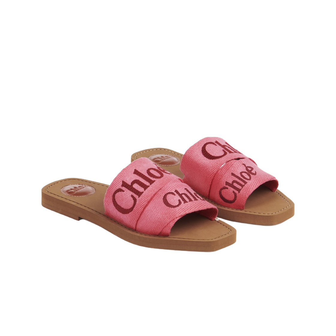 (W) 끌로에 우디 플랫 뮬 핑크 레드((W) Chloe Woody Flat Mule Pink Red) - 2