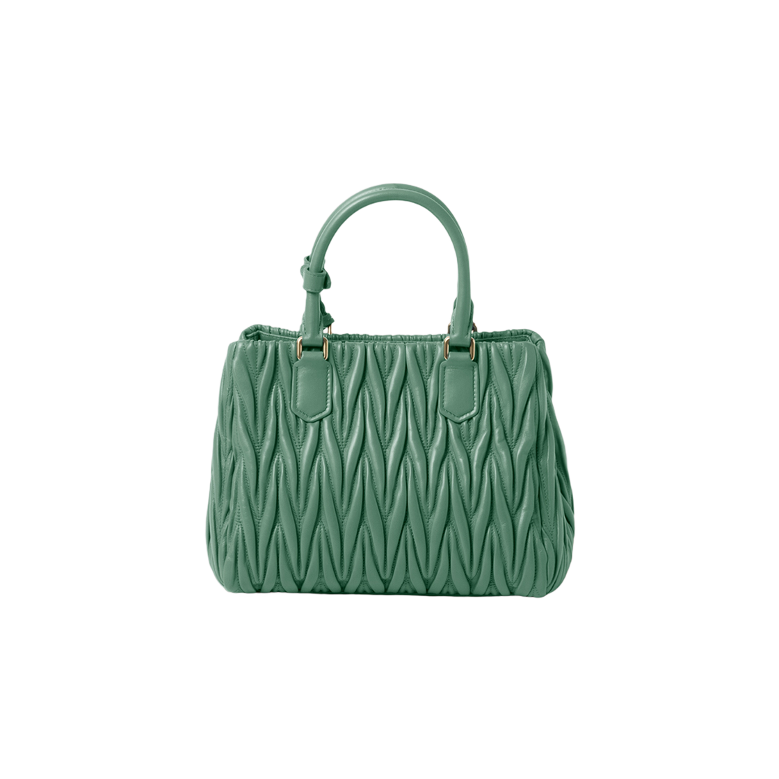 Miu Miu Matelasse Nappa Leather Handbag Sage Green 상세 이미지 3