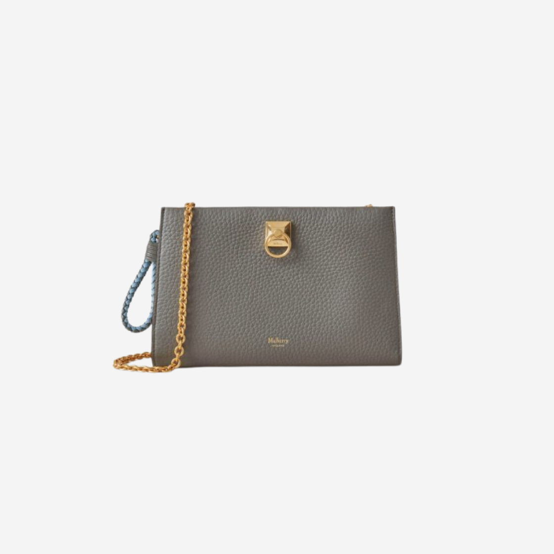 Mulberry Heavy Grain Iris Chain Wallet Charcoal 상세 이미지 1