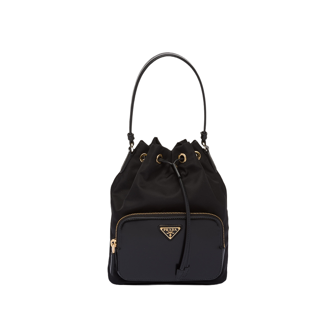 Prada Re-Nylon Brushed Leather Bag Black 상세 이미지 1