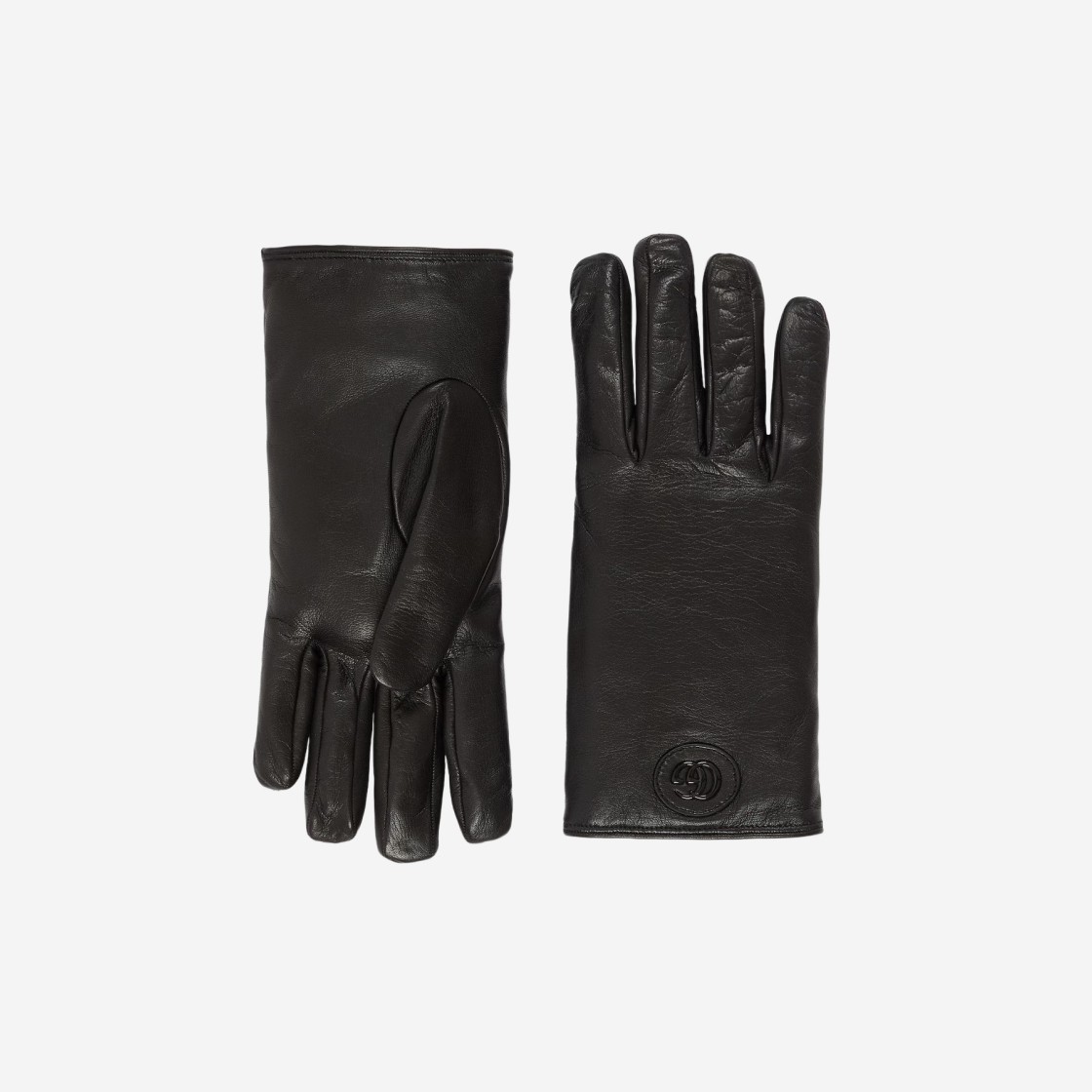 Gucci Leather Gloves with Double G Black 상세 이미지 1