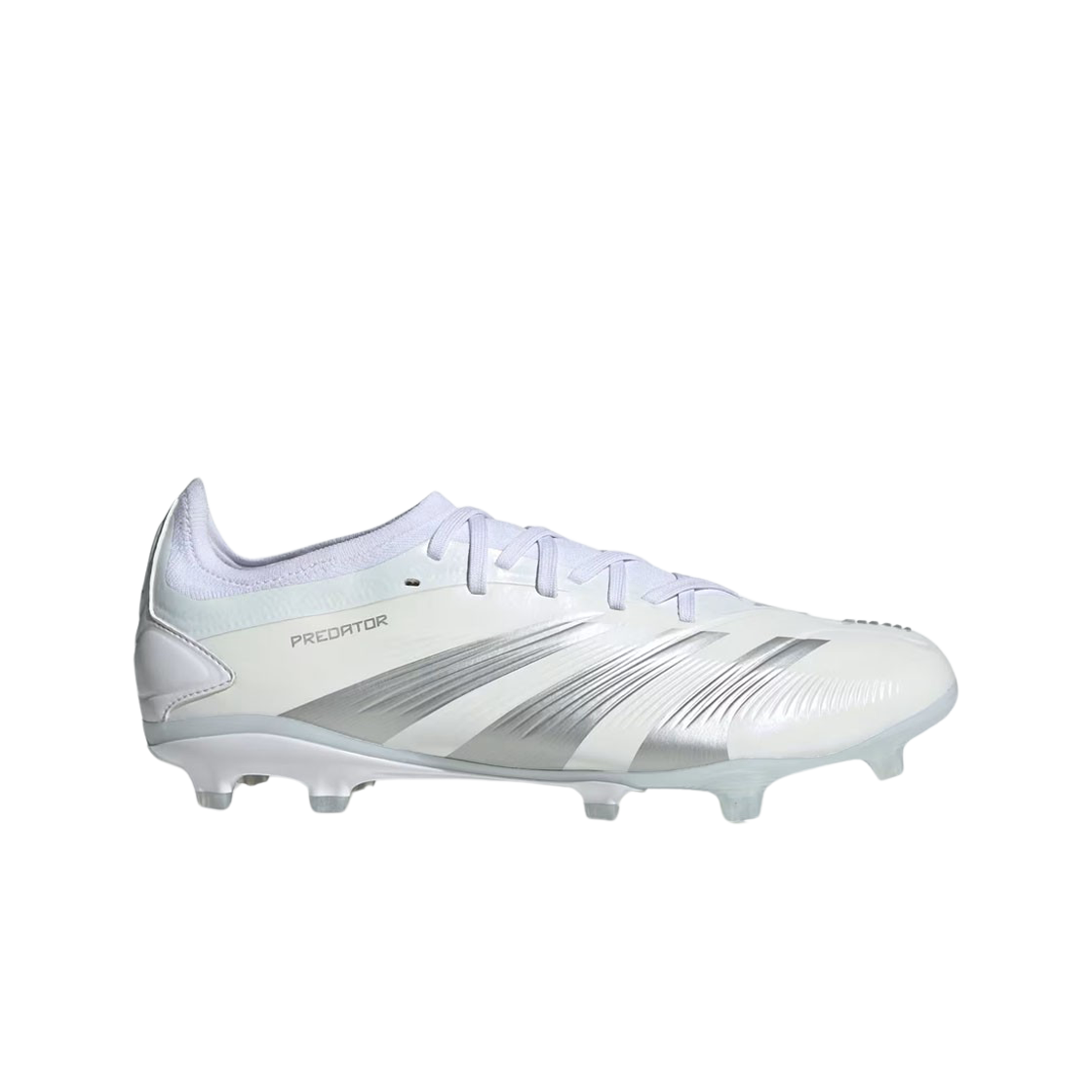 IG7778 Adidas Predator 24 Pro Firm Ground Cleats Cloud White Silver Metallic