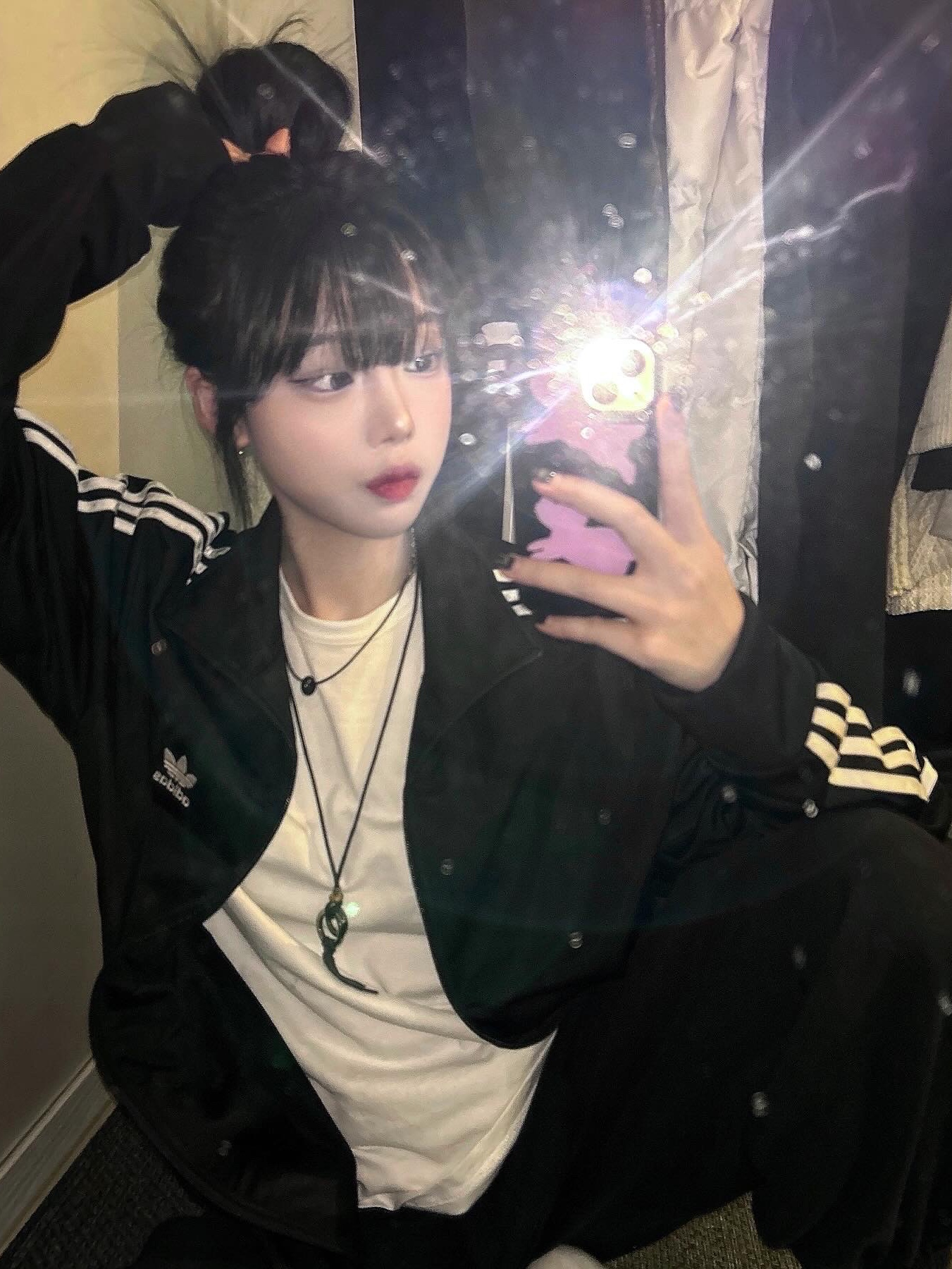 Adidas Adicolor Classics Firebird Track Top Black - KR Sizing 착용 스타일