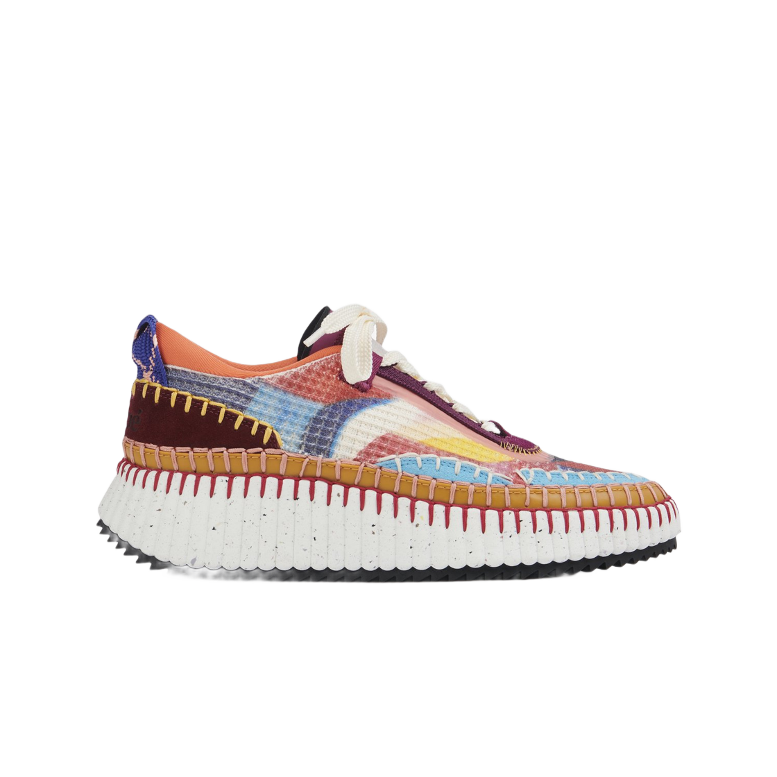 (W) 끌로에 캐롤라인 드네르보 포 끌로에 나마 스니커즈 멀티컬러 레드((W) Chloe Caroline Denervaud For Chloe Nama Sneaker Multicolor Red) - 1