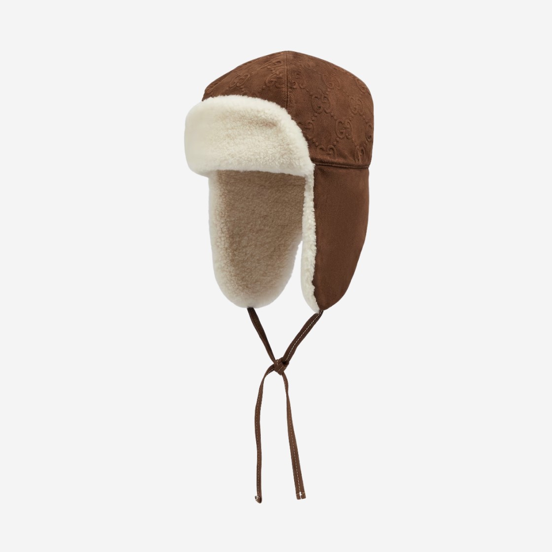 Gucci GG Suede Hat with Ear Flaps Brown 상세 이미지 1