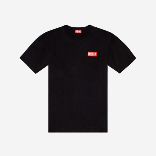 디젤 T-Nlabel-L1 로고 패치 티셔츠 블랙