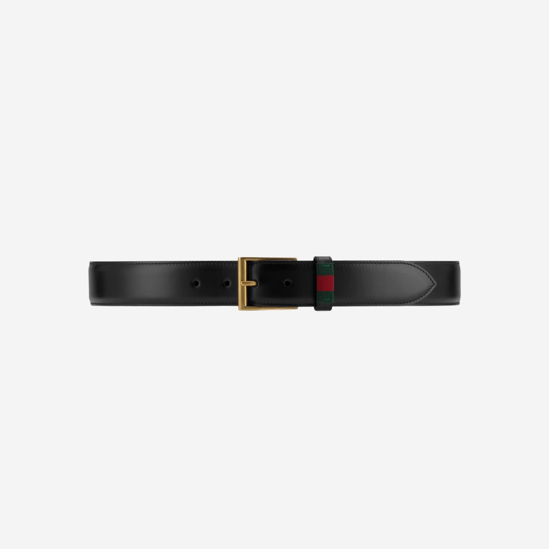 Gucci Leather Belt with Web Black Leather 상세 이미지 1