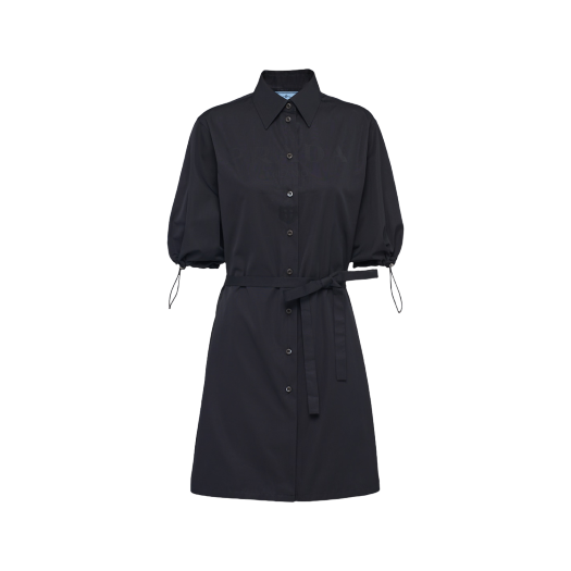 (W) 프라다 자카드 포플린 드레스 블랙