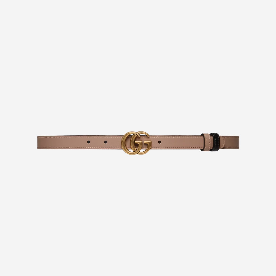 (W) Gucci GG Marmont Reversible Thin Belt Pink Black Leather 상세 이미지 1