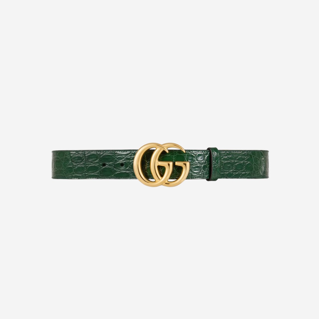 Gucci GG Marmont Caiman Belt with Shiny Buckle Green Caiman 상세 이미지 1