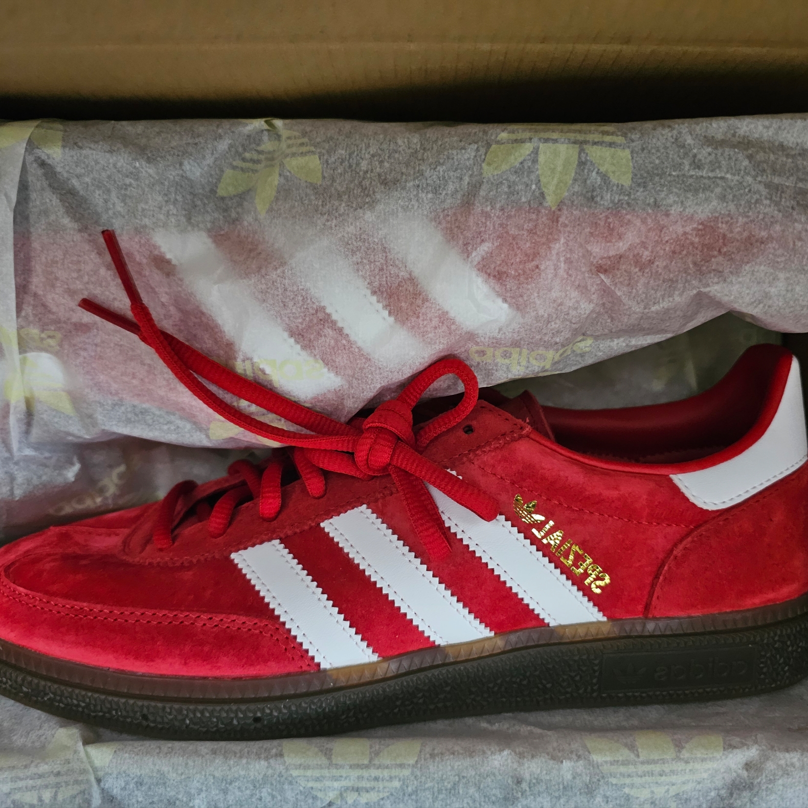 Adidas Spezial Handball Scarlet Cloud White 착용 스타일