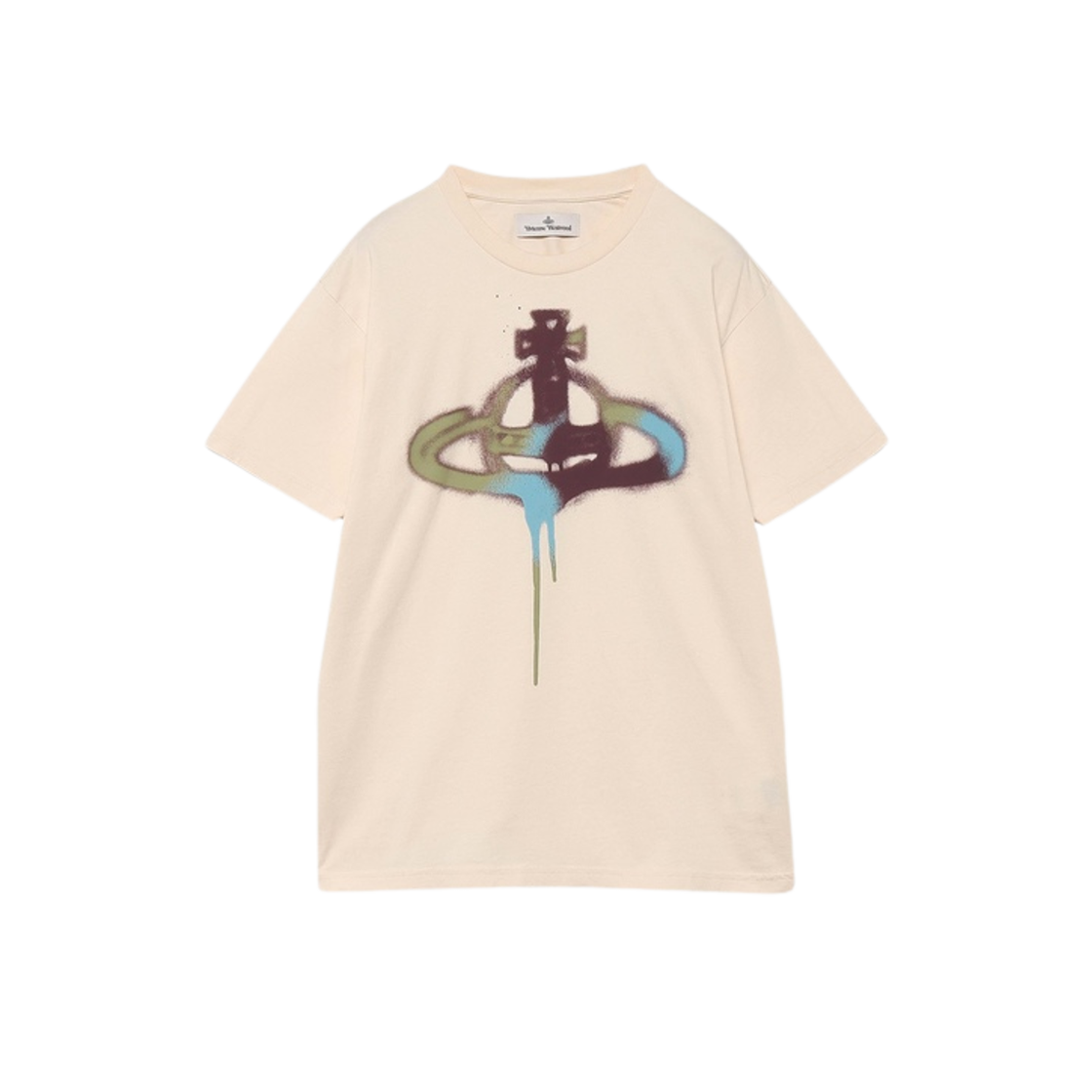 (W) Vivienne Westwood Spray Orb Classic T-Shirt Beige 상세 이미지 1