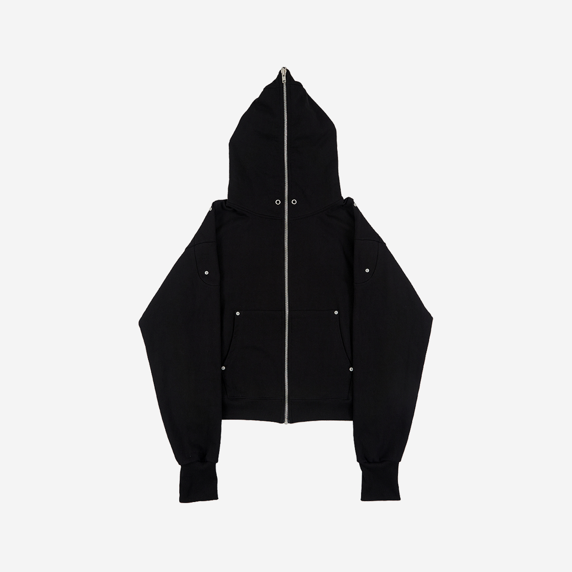 선데이오프클럽 풀 페이스 집업 헤비 테리 모토 후드 블랙