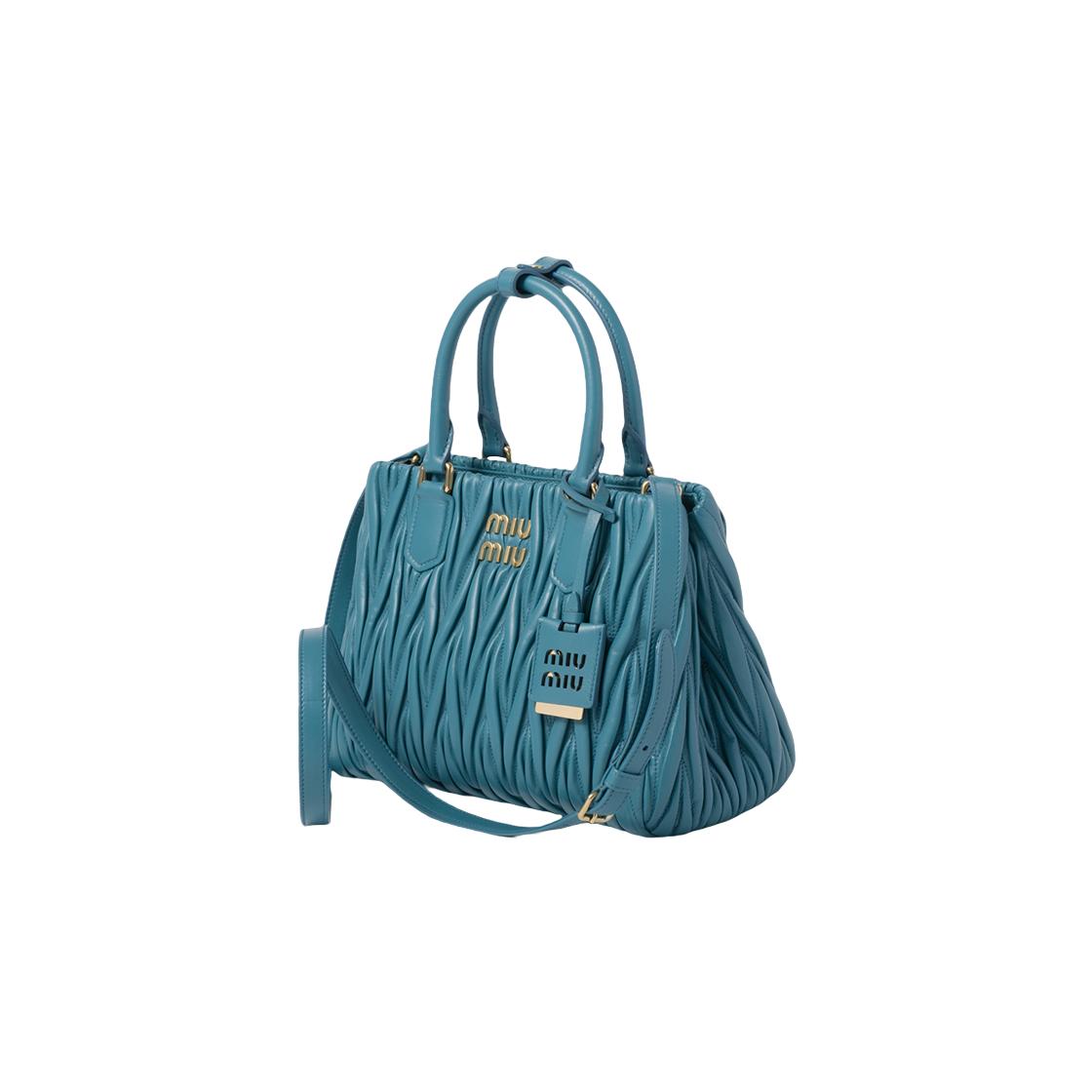 Miu Miu Matelasse Nappa Leather Handbag Marina Blue 상세 이미지 2