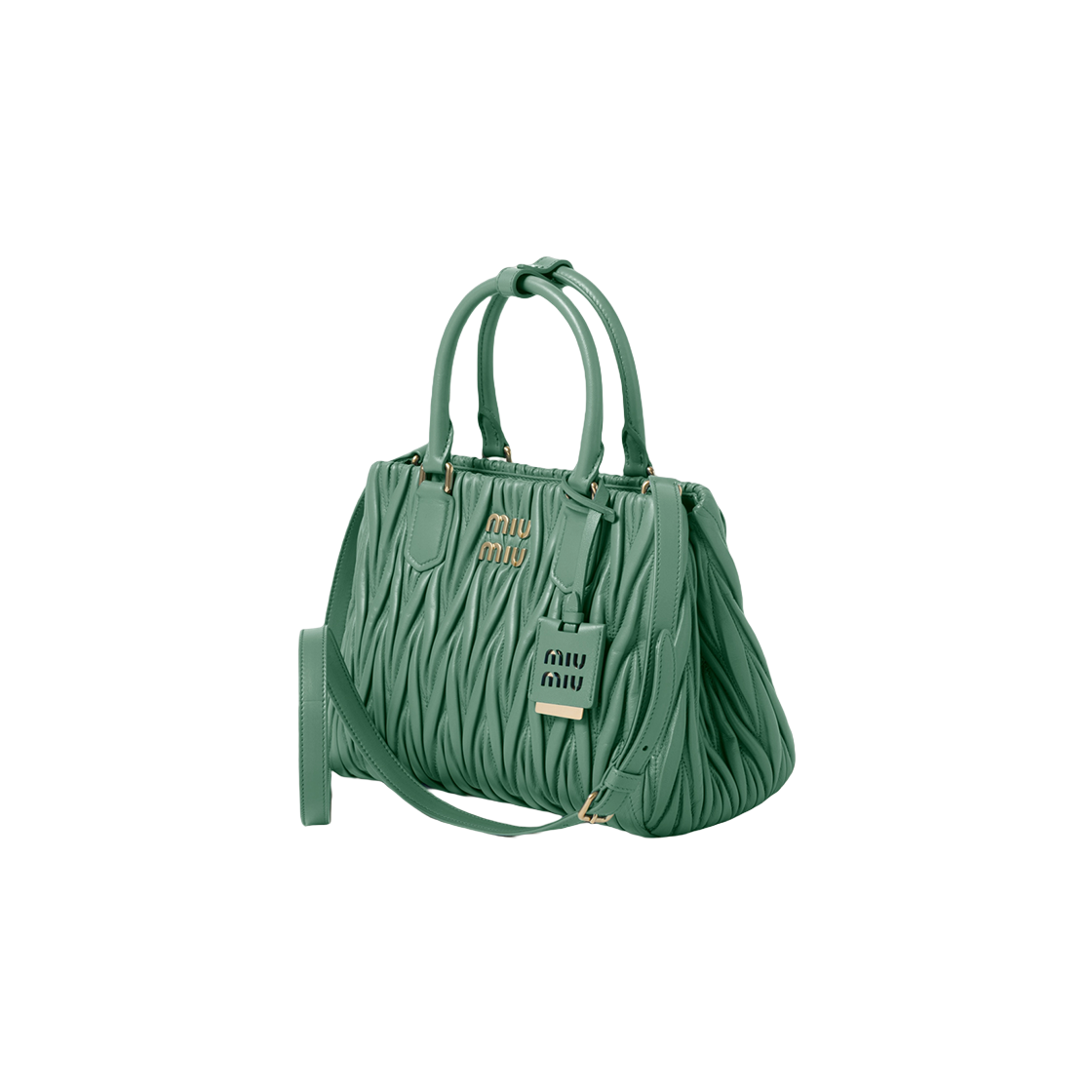 Miu Miu Matelasse Nappa Leather Handbag Sage Green 상세 이미지 2