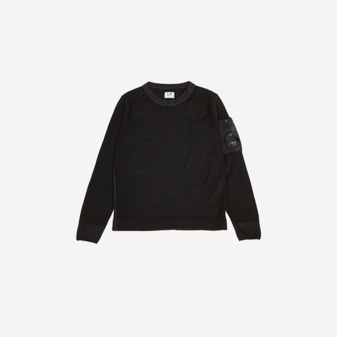 15CKKN051B006613F999 (Kids) C.P. Company U16 Merino Wool Lens Knit Black - 23FW - 대표 이미지 #1