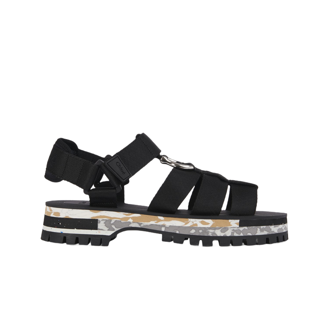 (W) 끌로에 니키 액티브 플랫 샌들 블랙((W) Chloe Nikie Active Flat Sandal Black) - 1