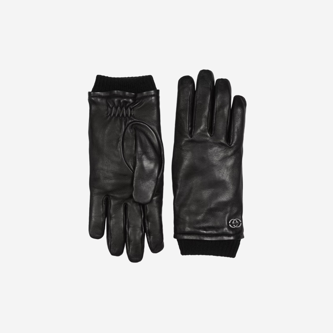 Gucci Leather Gloves with Interlocking G Black 상세 이미지 1