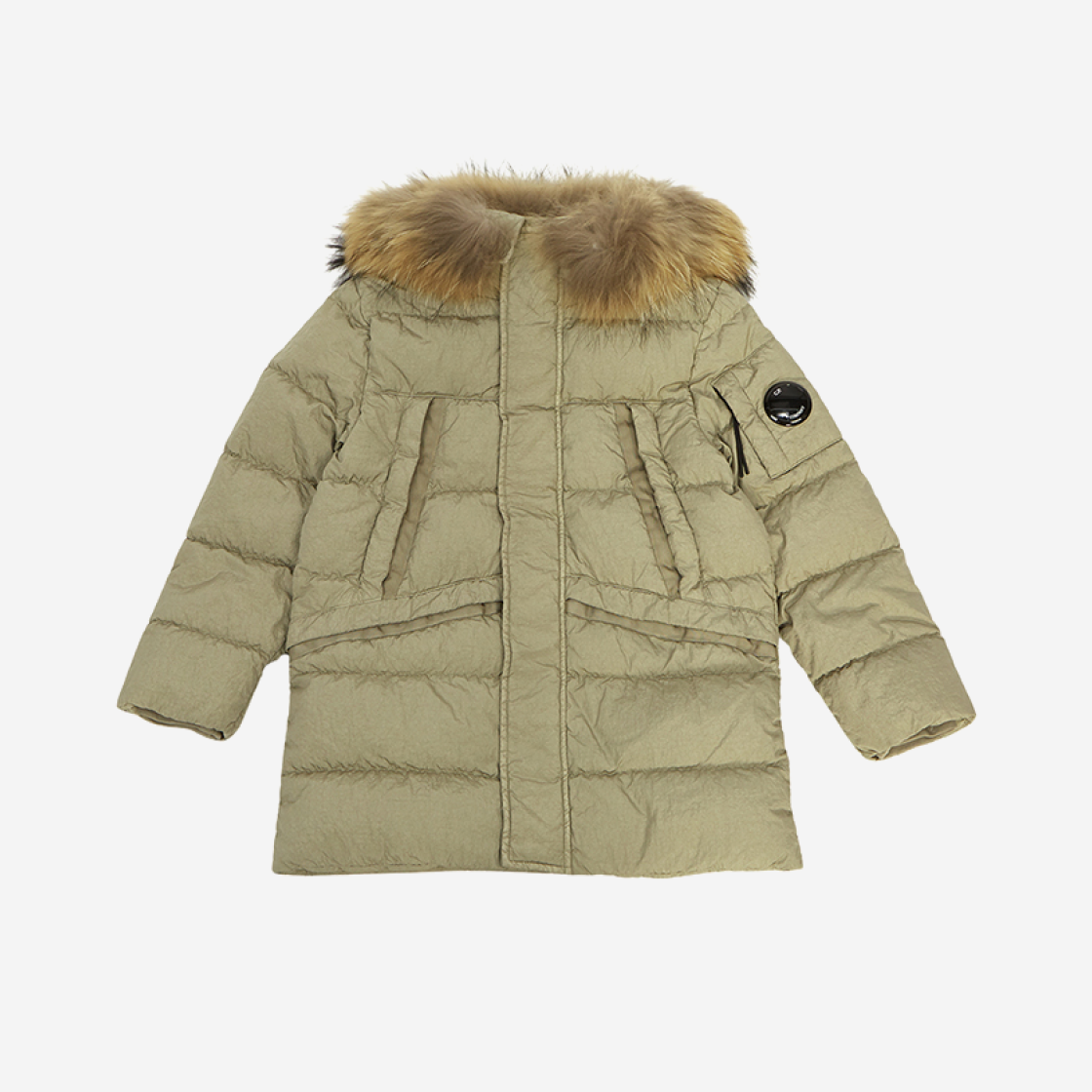 (Kids) C.P. Company U16 M.T.T.N. Goggle Down Parka Silver Sage Brown - 23FW 상세 이미지 1