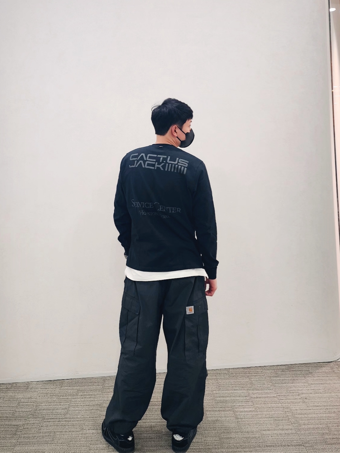 Undermycar Oak Double Chest Flap Shell Parka Vetiver - 22FW, Nike x Travis Scott NRG BH Long Sleeve T-Shirt Black - Asia 착용 스타일 - 4