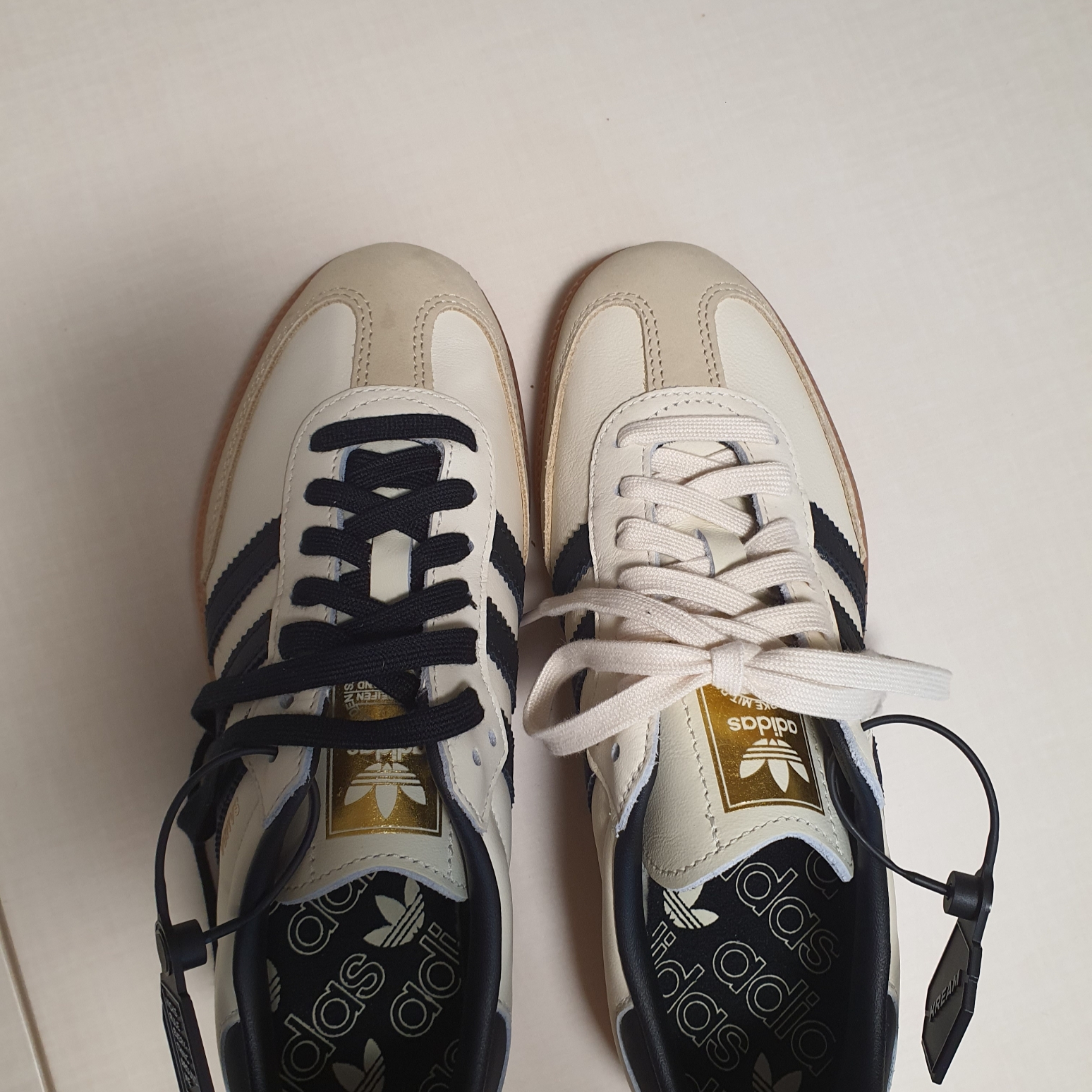 (W) Adidas Samba OG Cream White Core Black 착용 스타일