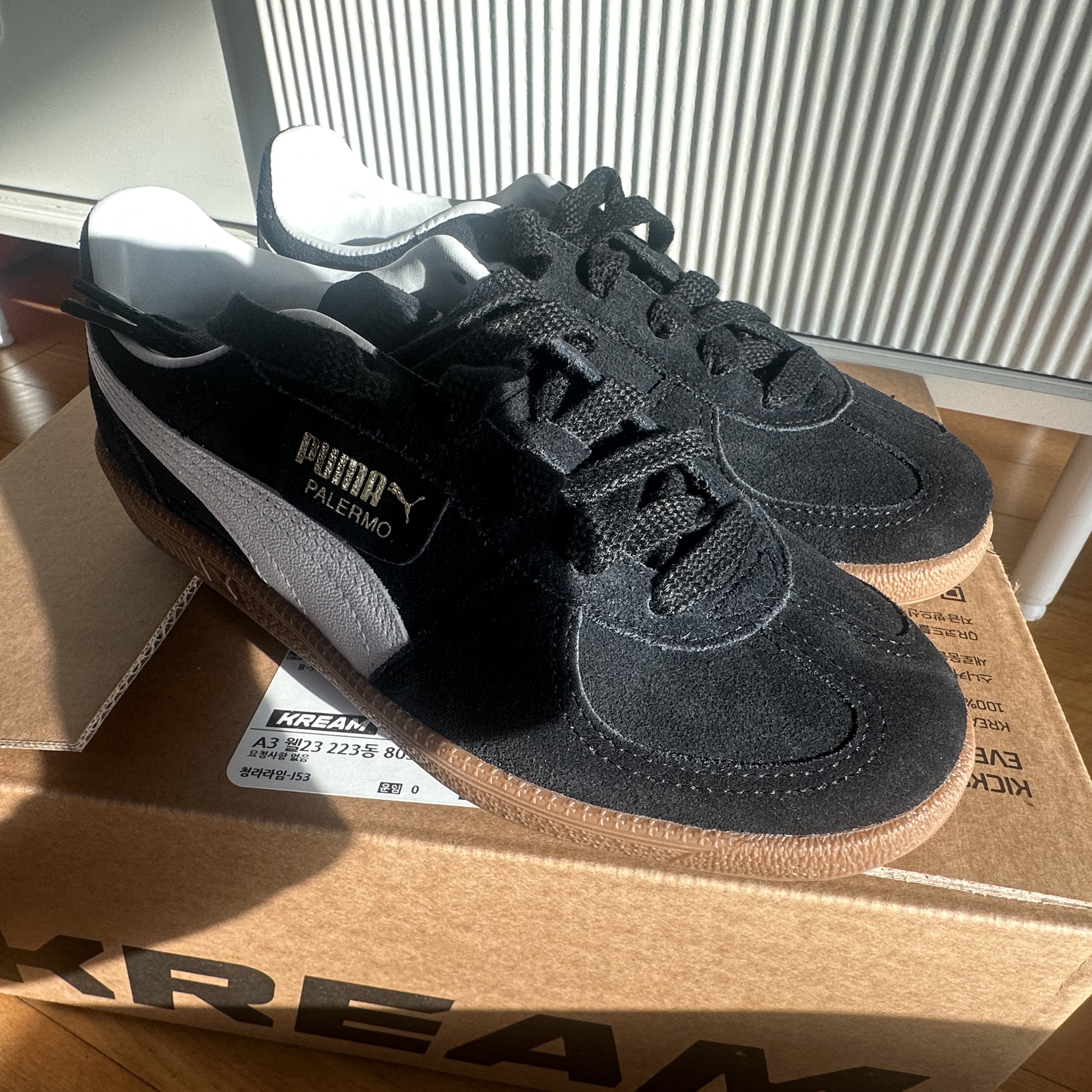 Puma Palermo Black White 착용 스타일