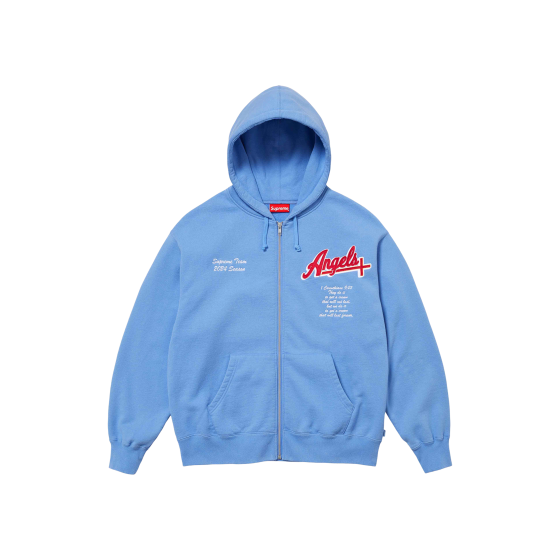 Supreme Salvation Zip Up Hooded Sweatshirt Light Blue - 24SS 상세 이미지 2