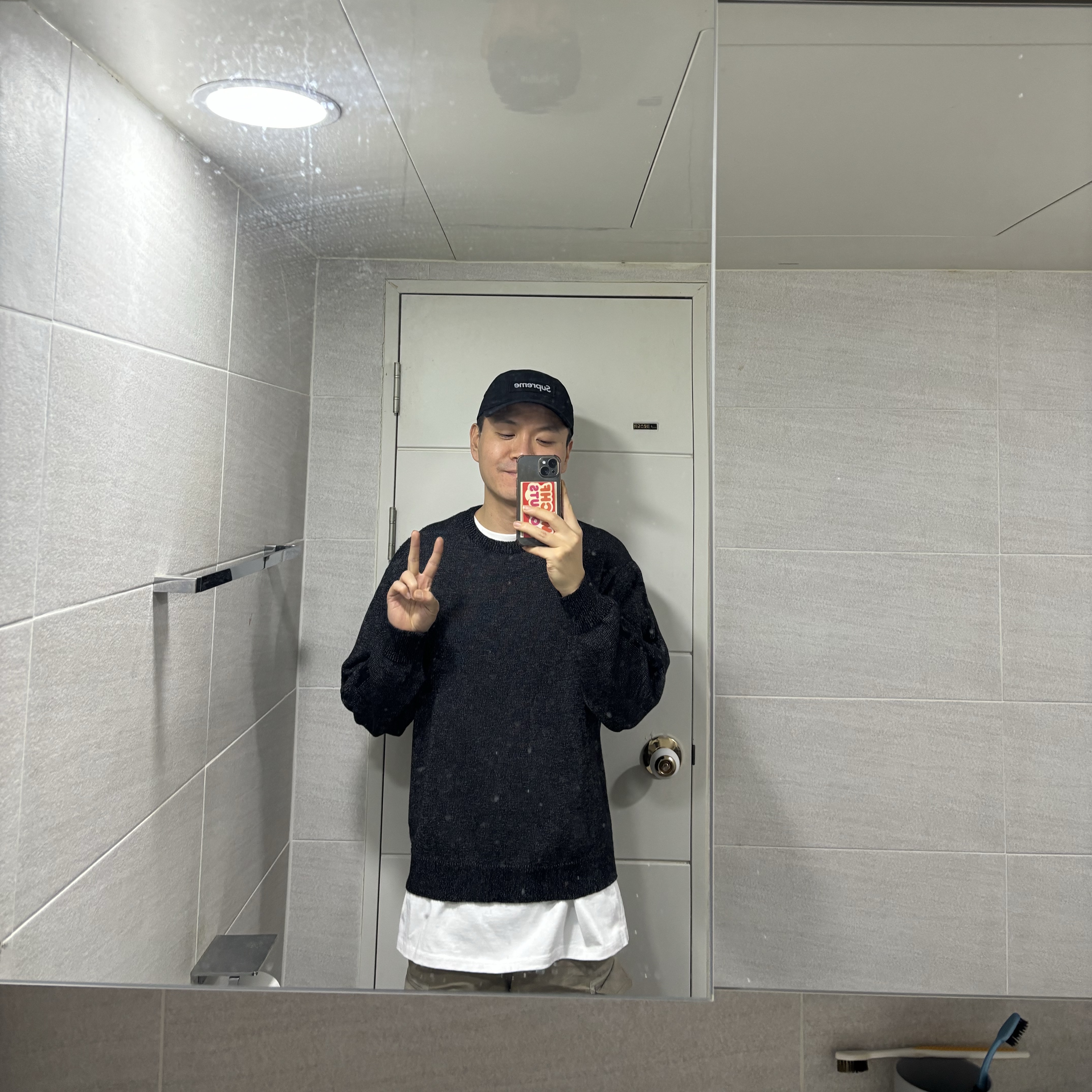 Supreme Shadow Plaid Flannel Zip Up Shirt White - 24SS, Supreme Shadow Plaid Flannel Zip Up Shirt Green - 24SS 착용 스타일 - 3