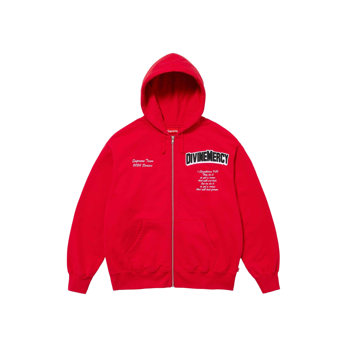 Supreme Salvation Zip Up Hooded Sweatshirt Red - 24SS 상세 이미지 2