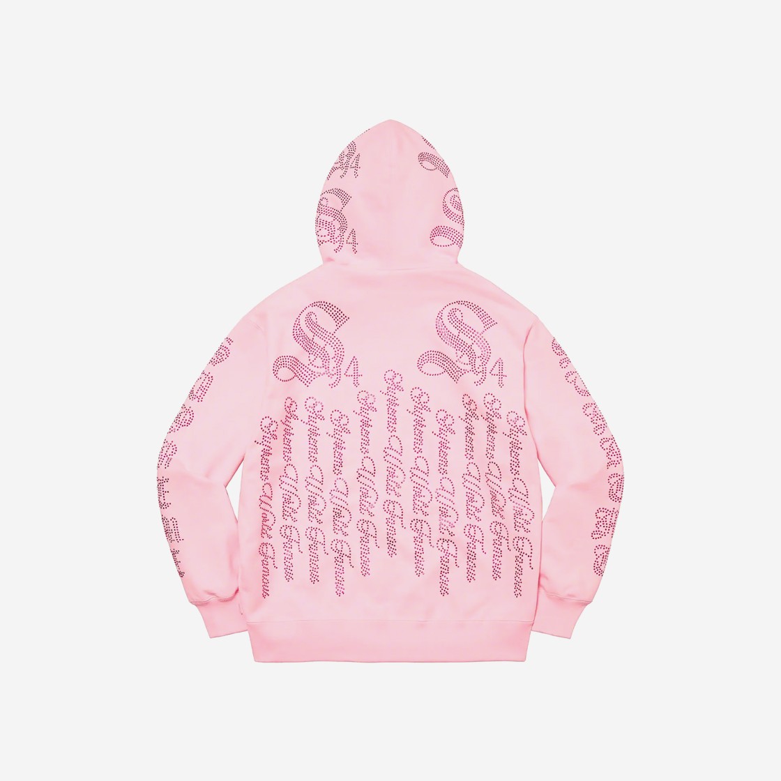 Supreme Rhinestone Zip Up Hooded Sweatshirt Light Pink - 22SS 상세 이미지 2