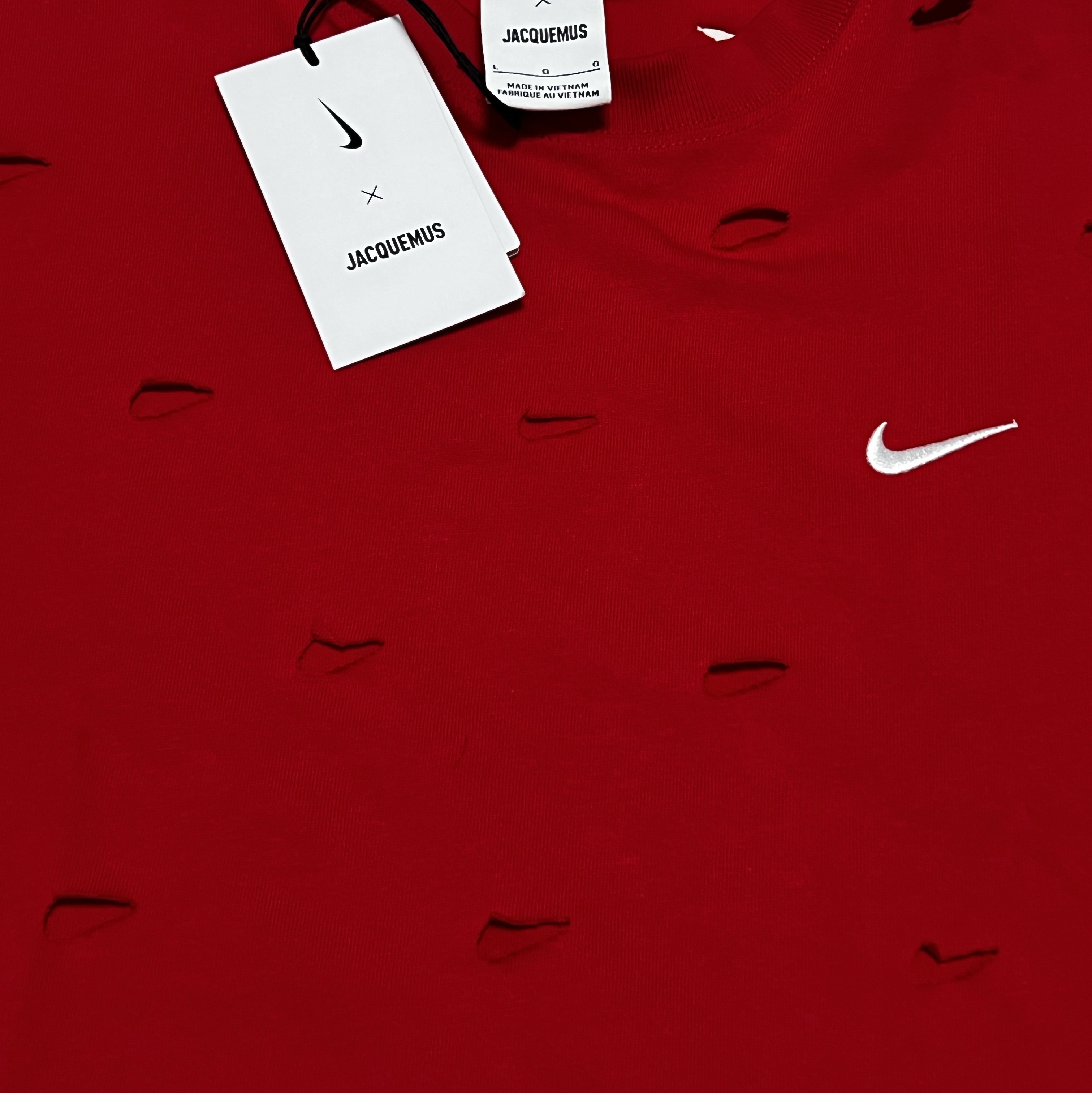 Nike x Jacquemus Swoosh T-Shirt University Red - Asia 착용 스타일