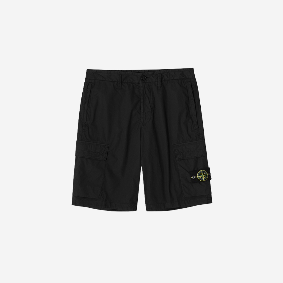 Stone Island L0803 Stretch Cotton Canvas Garment Dyed Cargo Bermuda Shorts Black - 24SS 상세 이미지 1